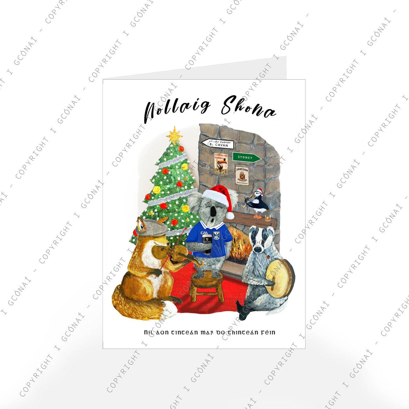 Irish Pub Koala Christmas Card