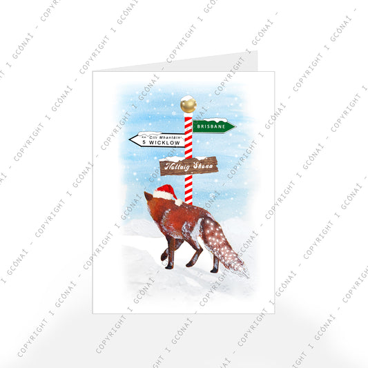 Irish Red Fox Christmas Card
